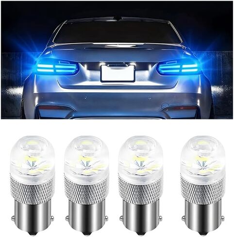 4 قطع 1156 لمبة إضاءة LED، استبدال ضوء إشارة الفرامل LED للسيارة فائقة السطوع، ضوء الفرامل الخلفي الاحتياطي للسيارات، عالمي للشاحنات وسيارات الدفع الرباعي وسيارات السيدان (أبيض) in Kuwait