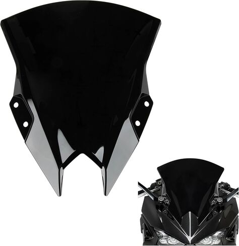الزجاج الأمامي لـ NINJA500 SE 2024 2025 2026، PSLER واقي الرياح ذو الفقاعات المزدوجة لـ NINJA500 SE Ninja 500 2024 2025 2026 (15 بوصة أسود) in Saudi Arabia