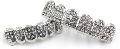 Milisten Rhinestone Shiny Teeth Decoration Upper and Lower Tooth Socket Jewelry Accessory for Halloween Costume Party Music Concert in Saudi Arabia