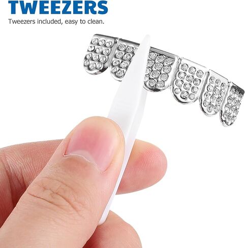 Milisten Rhinestone Shiny Teeth Decoration Upper and Lower Tooth Socket Jewelry Accessory for Halloween Costume Party Music Concert in Saudi Arabia