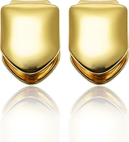 2 PCS Grills for Your Teeth, Grillz Teeth Men Hip Hop 18K Gold Tooth Cap Fake Grillz Mouth Teeth 90s Accessories for Women in Saudi Arabia
