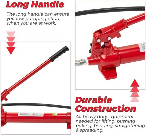 طقم طاقة بورتا هيدروليكي 12 طن لإصلاح إطار هيكل السيارة - سعة 26,455 رطل، خرطوم 4.6 قدم، حقيبة تخزين - مجموعة شديدة التحمل للسيارة والشاحنات وصيانة المرآب in Kuwait