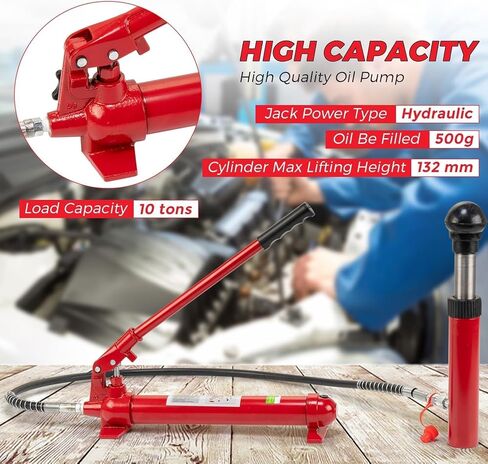 طقم طاقة بورتا هيدروليكي 12 طن لإصلاح إطار هيكل السيارة - سعة 26,455 رطل، خرطوم 4.6 قدم، حقيبة تخزين - مجموعة شديدة التحمل للسيارة والشاحنات وصيانة المرآب in Kuwait