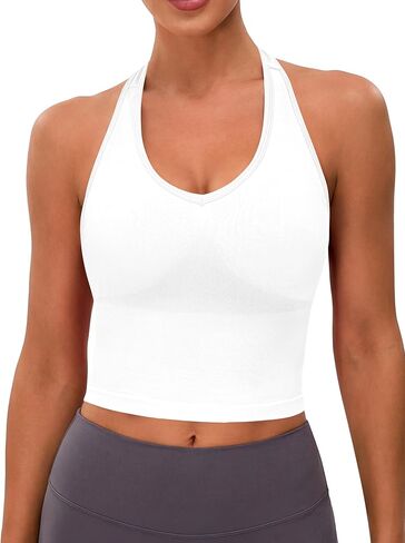قمصان BMJL النسائية بدون خياطة مع حمالات صدر مدمجة ورقبة على شكل حرف V بدون ظهر رياضية للتمرين صيف 2026 in Saudi Arabia