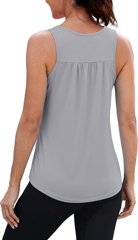 NIASHOT قمصان بدون أكمام للتمرين للنساء من Racerback، قميص يوغا فضفاض بدون أكمام، قميص رياضي للجري in Kuwait