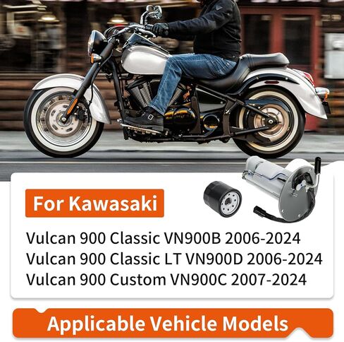 مضخة وقود عالية الأداء + فلتر زيت لـ Kawasaki Vulcan 900 Classic Custom VN900 B/C/D 49040-0818 49040-0022 in Kuwait