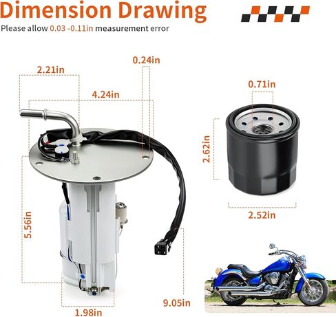 مضخة وقود عالية الأداء + فلتر زيت لـ Kawasaki Vulcan 900 Classic Custom VN900 B/C/D 49040-0818 49040-0022 in Kuwait