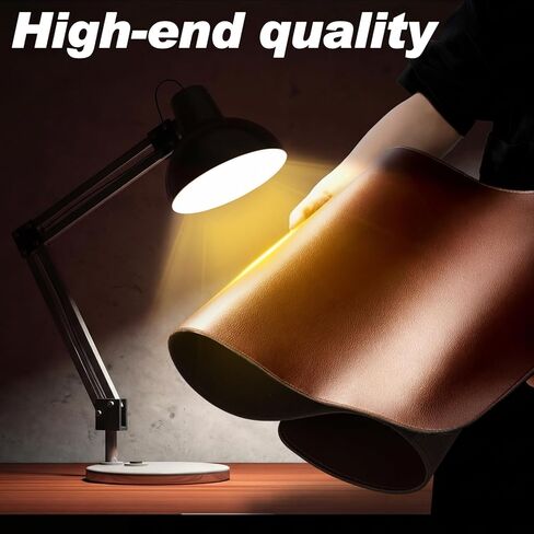 Tegeme Leather Desk Mat Large Desk Pad 35.4 x 15.7 Inch Non Slip Table Protector with Stitched Edges and Rubber Base Dark Brown Stylish Workspace Accessory Laptop Mat Smooth Writing for Home Office in Saudi Arabia