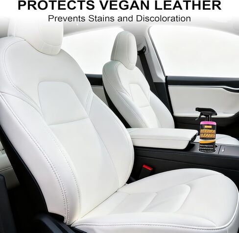 منظف ​​داخلي وبخاخ للعناية بالمقاعد لسيارة تيسلا - مزيل البقع آمن على الجلد النباتي باللونين الأبيض والأسود، ووحدة التحكم ولوحة القيادة، وينعش المقاعد - متوافق مع موديلات 3، وY، وS، وX، وإكسسوارات Cybertruck 2025/2026 in Kuwait