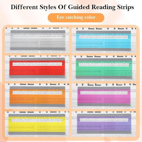 16 Pcs Guided Reading Strips Colored Highlight Overlays Bookmark Reading Guide Line Trackers Teacher Educational Supply Assistant Tools for Classroom Dyslexia Kids in Saudi Arabia