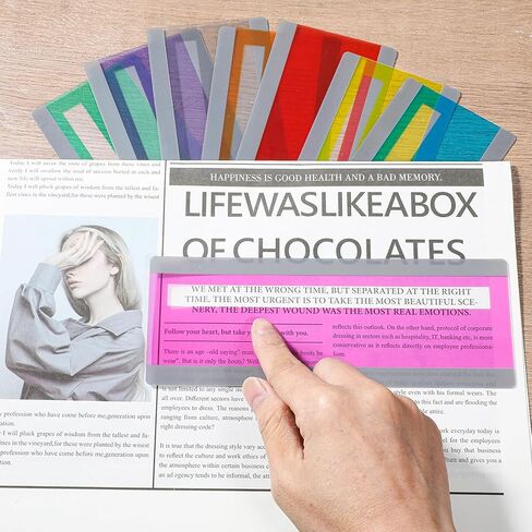 16 Pcs Guided Reading Strips Colored Highlight Overlays Bookmark Reading Guide Line Trackers Teacher Educational Supply Assistant Tools for Classroom Dyslexia Kids in Saudi Arabia