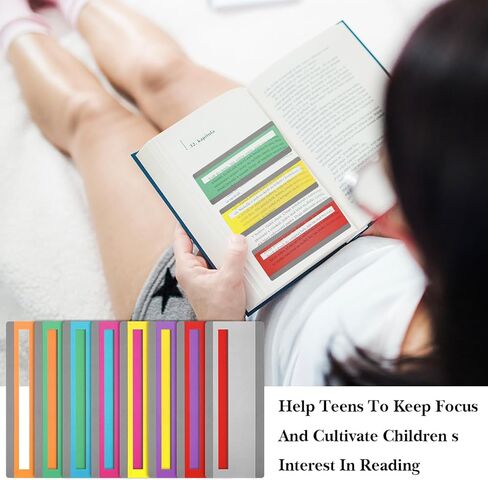 16 Pcs Guided Reading Strips Colored Highlight Overlays Bookmark Reading Guide Line Trackers Teacher Educational Supply Assistant Tools for Classroom Dyslexia Kids in Saudi Arabia
