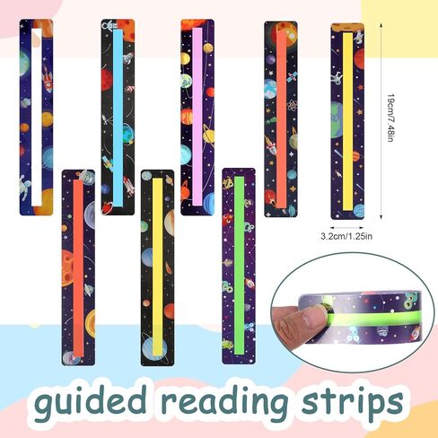 8PCS Guided Reading Strips,Dyslexia Tools for Kids Reading Trackers for Kids Highlight Line Readers for Students,Teacher Education Supplies in Saudi Arabia