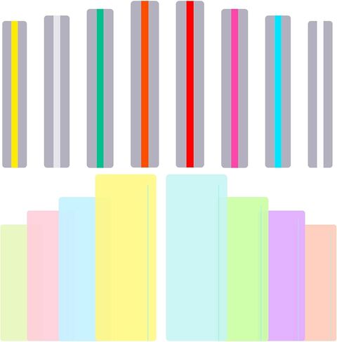 16 Pcs Guided Reading Highlight Strips, Colored Overlays Bookmarks Highlight Strips Overlays Reading Bookmark Readings Line Guiding for Reduce Visual Stress(2 Styles, 8 Colors Each) in Saudi Arabia