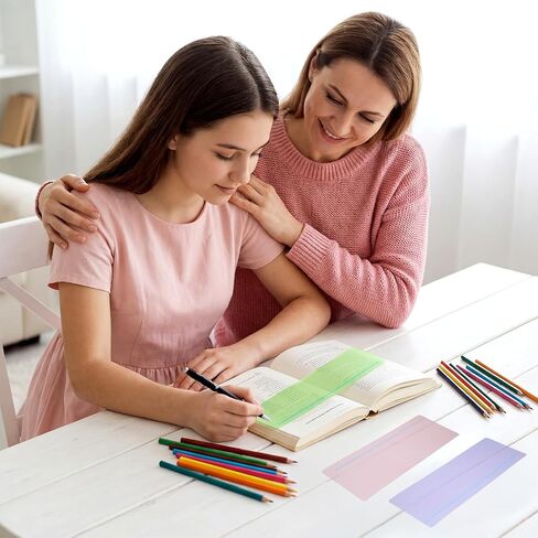 8PCS Guided Reading Highlight Strips,Shimmeroo Dyslexia Overlays Reading Tools Readings Tracker with Line,Colored Overlays for Dyslexia,Visual Strain in Saudi Arabia