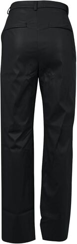 Leather Pants for Women Stretch Retro Faux Leather Pants with Pocket High Waisted Straight Leg Pleather Trousers in Saudi Arabia