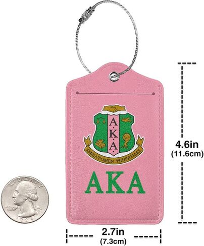 2 Pcs Black Girl AKA Sorority Leather Luggage Tags, Sorority Paraphernalia Suitcase Identifiers for Women Girls-Style 2 in Saudi Arabia