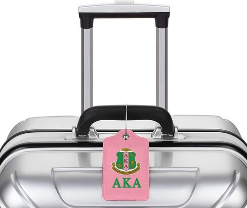 2 Pcs Black Girl AKA Sorority Leather Luggage Tags, Sorority Paraphernalia Suitcase Identifiers for Women Girls-Style 2 in Saudi Arabia