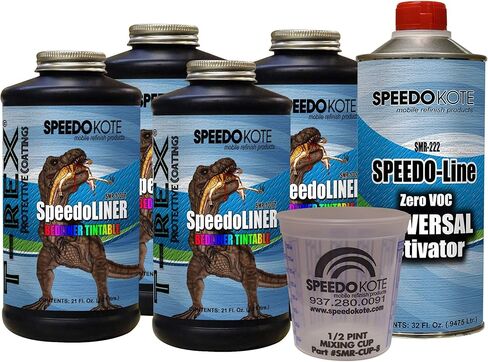 بطانة سرير قابلة للصبغ من Speedokote T-Rex، 2K يوريتان، SMR-1000T-K4NG بطانة سرير للشاحنة بدون مسدس رش in Kuwait