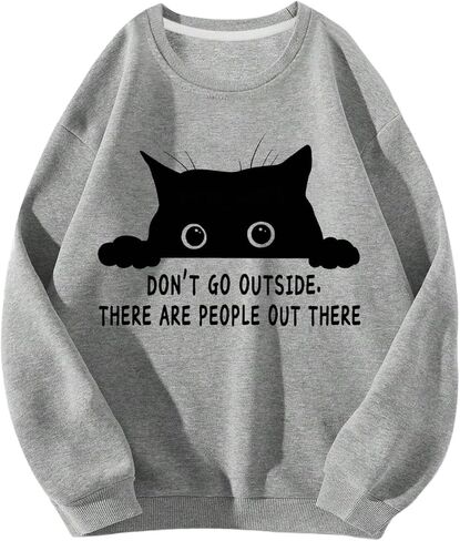 SHENHE Girl's Cute Cat Graphic Sweatshirt Crewneck Long Sleeve Preppy Clothes Fall Sweatshirt in Saudi Arabia