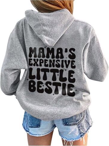 SweatyRocks Girl's Letter Graphic Hoodie Long Sleeve Casual Fleece Sweatshirt Pullover Tops in Saudi Arabia