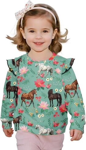 Toddler Baby Boy Girl Pullover Sweatshirt Crewneck Blouse Shirt Tops Warm Fall Winter Clothes 1-8T in Saudi Arabia