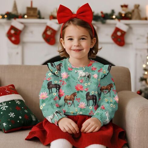 Toddler Baby Boy Girl Pullover Sweatshirt Crewneck Blouse Shirt Tops Warm Fall Winter Clothes 1-8T in Saudi Arabia