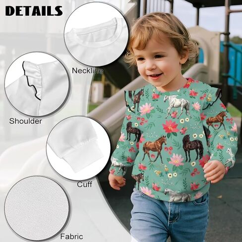 Toddler Baby Boy Girl Pullover Sweatshirt Crewneck Blouse Shirt Tops Warm Fall Winter Clothes 1-8T in Saudi Arabia