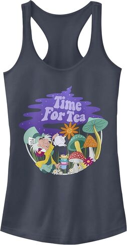 Junior's Alice in Wonderland Mad Hatter Time for Tea Racerback Tank Top in Saudi Arabia