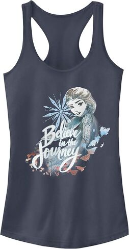 Fifth Sun Women's Frozen 2 Elsa Journey Slim Fit, Scoop Hem Racerback Tank in Saudi Arabia