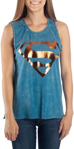 قميص بدون أكمام للصغار بأكمام مضفرة ومغسول معدني من DC Comics Supergirl in Kuwait
