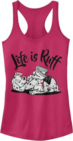 Junior's One Hundred and One Dalmatians Life is Ruff Racerback Tank Top in Saudi Arabia
