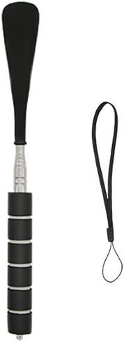 Telescoping Long Shoe Horn,1-Piece Extendable Design with Non-Slip Grip and Carry Strap for Easy Shoe Wear in Black in Saudi Arabia