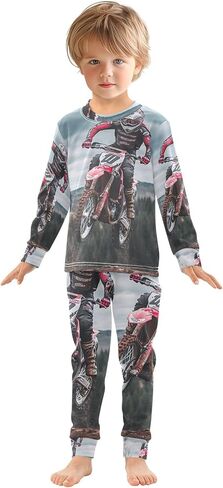 Cotton Pajama Set, PJ Sets Para Niños Long Sleeve Sleepwear, 18M-8Y in Saudi Arabia