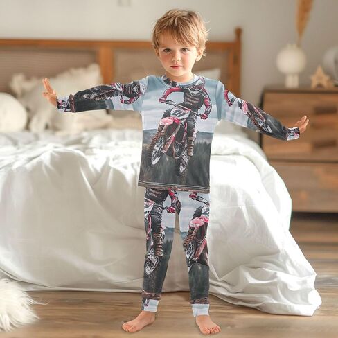 Cotton Pajama Set, PJ Sets Para Niños Long Sleeve Sleepwear, 18M-8Y in Saudi Arabia