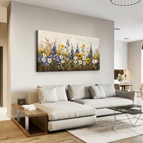 erqinhua مزرعة جدار الفن لغرفة المعيشة قماش جدار ديكور لغرفة النوم مكتب غرفة الطعام ديكور بوهو لوحات الطباعة الزهور المائية جدار الصور جاهزة لتعليق ديكور المنزل الأسرة 20 "x40" in Kuwait