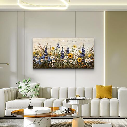 erqinhua مزرعة جدار الفن لغرفة المعيشة قماش جدار ديكور لغرفة النوم مكتب غرفة الطعام ديكور بوهو لوحات الطباعة الزهور المائية جدار الصور جاهزة لتعليق ديكور المنزل الأسرة 20 "x40" in Kuwait