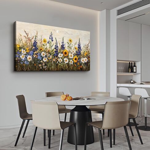 erqinhua مزرعة جدار الفن لغرفة المعيشة قماش جدار ديكور لغرفة النوم مكتب غرفة الطعام ديكور بوهو لوحات الطباعة الزهور المائية جدار الصور جاهزة لتعليق ديكور المنزل الأسرة 20 "x40" in Kuwait