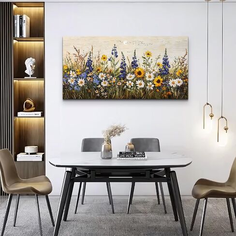 erqinhua مزرعة جدار الفن لغرفة المعيشة قماش جدار ديكور لغرفة النوم مكتب غرفة الطعام ديكور بوهو لوحات الطباعة الزهور المائية جدار الصور جاهزة لتعليق ديكور المنزل الأسرة 20 "x40" in Kuwait