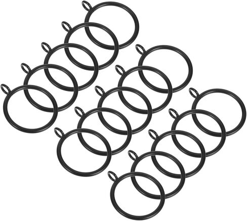 PRETYZOOM 44pcs Black Iron Curtain Rod Rings with Eyelets for 1.5 Inch Inner Diameter Rods, Smooth Sliding Drapery Rings for Window Curtains and Home Décor in Saudi Arabia