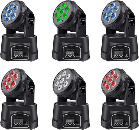 BETOPPER DJ Lights Moving Head, 7x8W RGBW DJ Lights, Sound Activated/DMX Lighting, Moving Head Lights for Stage, Party, Live, DJ, Bar, Disco Lighting (2 Packs) in Saudi Arabia