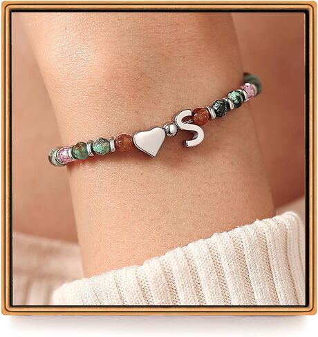 Heart Initial Bracelets for Teen Girls, Teen Girl Gifts Trendy Stuff, Easter Basket Stuffers for Kids, Unique Gifts for Teenage Girls on Birthday Graduation Mothers Day Christmas in Saudi Arabia