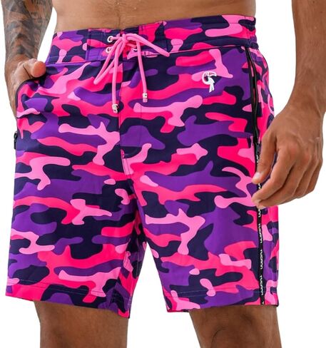 Tucann Men's Trunks 7" Compression Liner Quick Dry Zipper Pocket Chlorine Resistan 4 Way Stretch Swim Camo Shorts for Men in Saudi Arabia