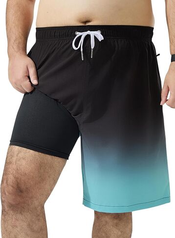 Arcweg Big and Tall Mens Swim Trunks - 9 inch Plus Size Quick Dry Bathing Suits with Mesh Liner & Zipper Pockets 1X-6X in Saudi Arabia