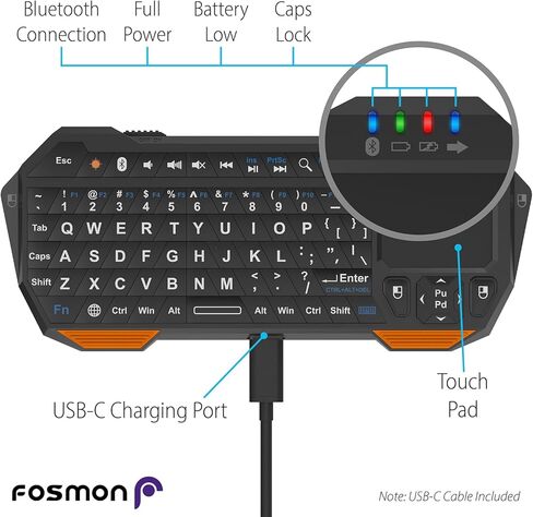 لوحة مفاتيح رقمية Fosmon 22 مفتاحًا، محول USB لاسلكي 2.4 جيجا هرتز Numpad، وظيفة اختصار عشرة مفاتيح ومفتاح التشغيل السريع، مسافة جهاز تصل إلى 33 قدمًا، متوافقة مع الكمبيوتر المحمول بمنفذ USB، الكمبيوتر الشخصي، سطح المكتب، Surface Pro، الكمبيوتر المحمول in Saudi Arabia