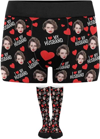 Custom Face Boxers for Men Boyfriend Husband, Personalized Boxers with Photo, Valentine's Day Gifts for Him in Saudi Arabia