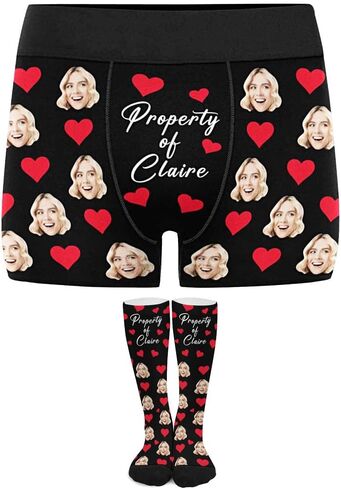 Custom Face Boxers for Men Boyfriend Husband, Personalized Boxers with Photo, Valentine's Day Gifts for Him in Saudi Arabia