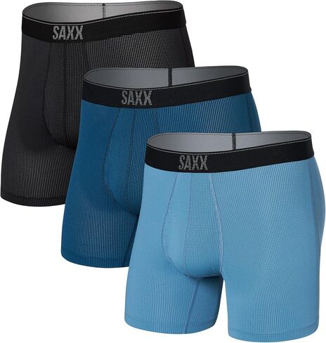 SAXX Underwear Co. Men's Underwear with Pouch Quest Quick Dry Mesh Boxer Brief Fly 3Pk in Saudi Arabia