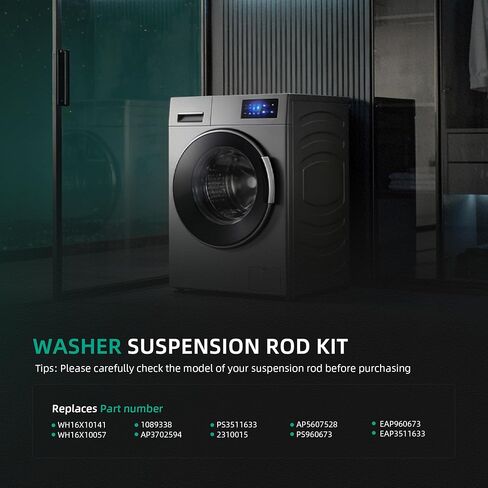 Washer Suspension Rod 4 Piece Set fit for GE washer GTWN3000M1WS, GTWN4250M1WS, for Hotpoint VVSR1070DCWW, WH16X10141, WH16X10057, 2310015, AP5607528, PS3511633, EAP3511633, 1089338 in Kuwait