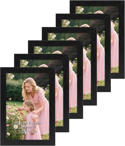 مجموعة إطارات صور Schliersee مقاس 8 × 10 مكونة من 6 قطع، إطار أسود كلاسيكي أنيق للصور مقاس 8 × 10 وعرض الحائط وسطح الطاولة in Kuwait